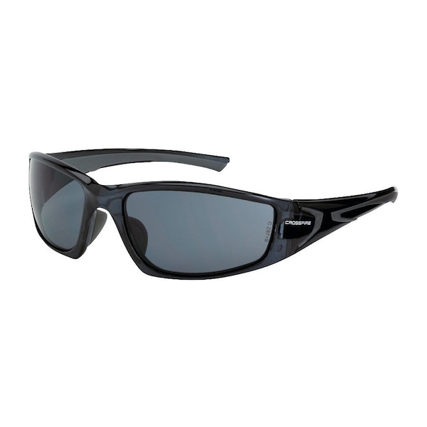 SFTY GLS, RPG, BLACK FR, SMOKE LENS 7" x3" x2"